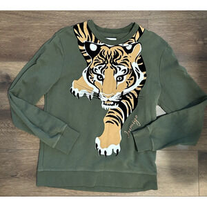 INIMIGO Mens Tiger Sweater Green Size Medium
